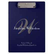 Elegante Navy Monogram Name Chic Cool Beruflich