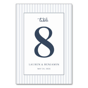 Elegante Navy Nummer Acht Tischnummer