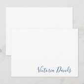 Elegante Navy Personalisiert Signature Script Mitteilungskarte (Vorne/Hinten)