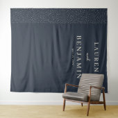 Elegante Navy-Punktlinie Wandteppich (Beispiel (Horizontal))