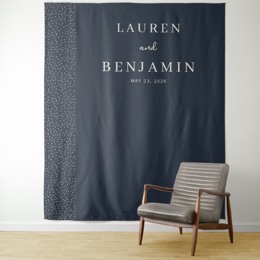 Elegante Navy-Punktlinie Wandteppich (Beispiel)