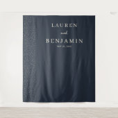Elegante Navy-Punktlinie Wandteppich (Vorderseite)
