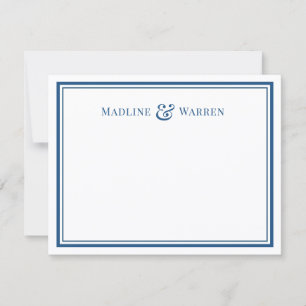 Elegante Navy-Rand Notizkarte mit individuellem Pa Mitteilungskarte