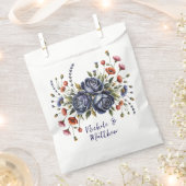 Elegante Navy Rose und Terracotta Florals Wedding Geschenktütchen (Ausgeschnitten)