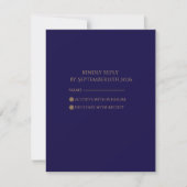 Elegante Navy RSVP-Karte RSVP Karte (Vorderseite)