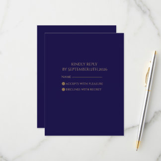 Elegante Navy RSVP-Karte RSVP Karte