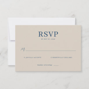 Elegante Navy-RSVP-Karte RSVP Karte