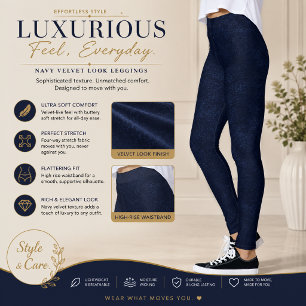 Elegante Navy-Samt-Optik-Leggings im Premium-Stil Leggings