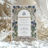 Elegante Navy Sapphire Cream Islamic Wedding Einladung