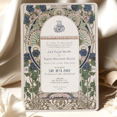 Elegante Navy Sapphire Cream Islamic Wedding Einladung