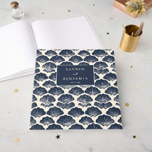 Elegante Navy-Seemuschel-Marine Gästebuch