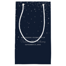 Elegante Navy & Silver Falling Stars Gastgeschenk  Kleine Geschenktüte
