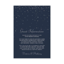 Elegante Navy & Silver Falling Stars Hochzeitsdeta