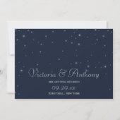 Elegante Navy & Silver Falling Stars Save the Date (Vorderseite)