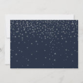 Elegante Navy & Silver Falling Stars Save the Date (Rückseite)