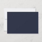 Elegante Navy & Silver Script RSVP Cards Karte (Rückseite)