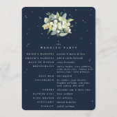 Elegante Navy Snowberry+Eucalyptus Bouquet Wedding Programm (Rückseite)