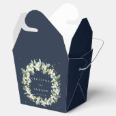 Elegante Navy Snowberry+Eucalyptus Winter Wedding Geschenkschachtel (Geöffnet)