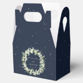 Elegante Navy Snowberry+Eucalyptus Wreath Wedding Geschenkschachtel (Geöffnet)