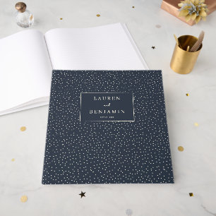 Elegante Navy Sternennacht Gästebuch