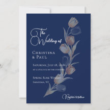 Elegante Navy-Tulpen-Hochzeitseinladung