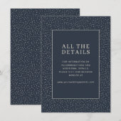 Elegante Navy-Tüpfelchen Begleitkarte (Vorne/Hinten)