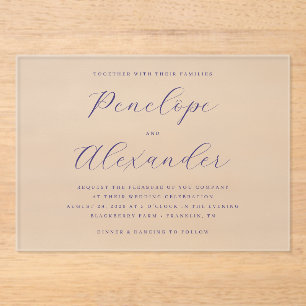Elegante Navy-Typographie Acryleinladungen