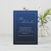 Elegante Navy-Typographie Begleitkarte (Stehend Vorderseite)