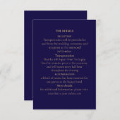 Elegante Navy-Umschließungskarte Begleitkarte (Vorne/Hinten)