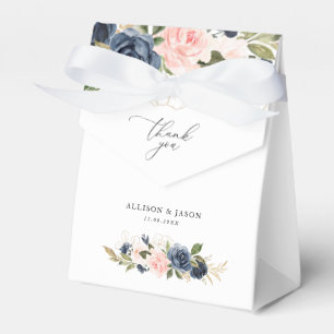 elegante Navy- und Blush-Blumen-Hochzeitsgeschenkb Geschenkschachtel
