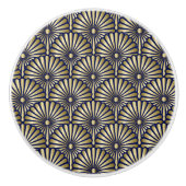 Elegante Navy und Gold Art Deco Drawer Knobs - SRF Keramikknauf (Vorderseite)