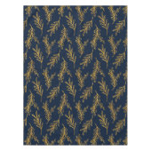 Elegante Navy und Gold Floral Sprig Tischtuch Tischdecke (Vorderseite)