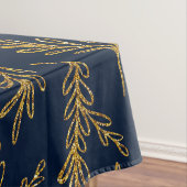 Elegante Navy und Gold Floral Sprig Tischtuch Tischdecke (Beispiel)