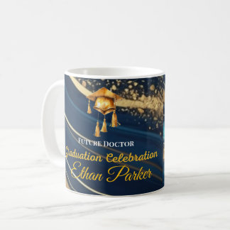 Elegante Navy- und Gold-Foto-Abschluss-Tasse als G Kaffeetasse