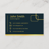 Elegante Navy- und Gold-Visitenkarte Visitenkarte (Rückseite)