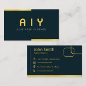 Elegante Navy- und Gold-Visitenkarte Visitenkarte (Vorne/Hinten)