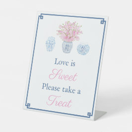 Elegante Navy und Rosa Liebe ist süße Gefälligkeit Sockelschild