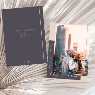 Elegante Navy- und Roségold-Foto-Hochzeit Save The Date