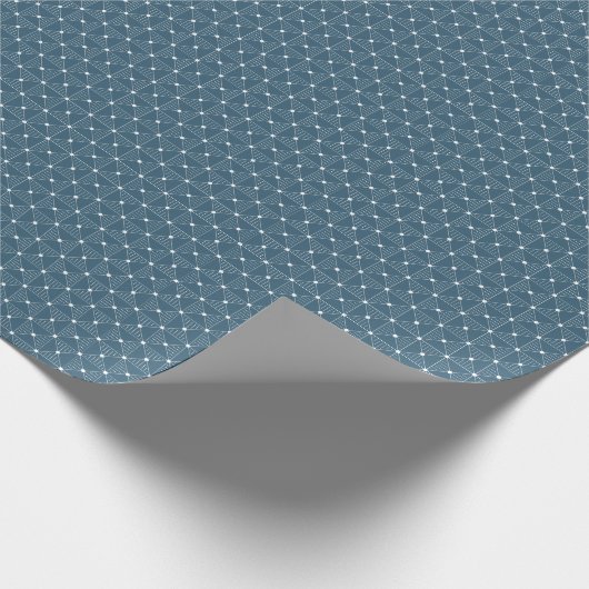 Elegante Navy und White Linework Gift Wrap Geschenkpapier (Ecke)