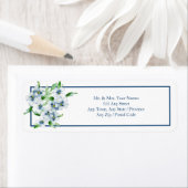 Elegante Navy und White Wedding Rücksendeadresse (Insitu)