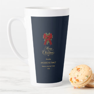 Elegante Navy-Weihnachts-Schleife Party Milchtasse