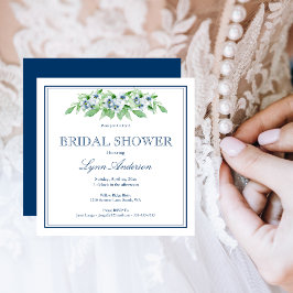 Elegante Navy & White Bridal Dusche Einladung