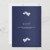 Elegante Navy White Wedding Einladung (Rückseite)