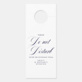 Elegante Navy & White Wedding stört nicht Türanhänger (Rückseite)