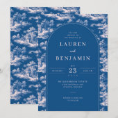 Elegante Navyblau-Landschaft Einladung (Vorne/Hinten)