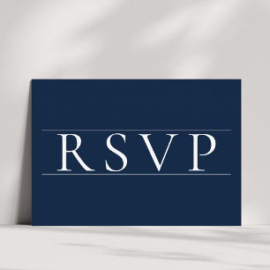 Elegante Navyblaue Hochzeits-RSVP-Karte RSVP Karte