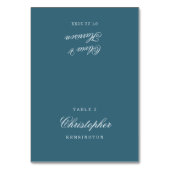 Elegante Navyblaue Hochzeitsplatzkarten Tischnummer (Vorderseite)