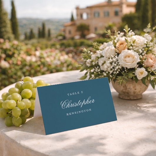 Elegante Navyblaue Hochzeitsplatzkarten Tischnummer