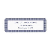 Elegante navyblaue Houndstooth-Rücksendeadresse (Vorne)