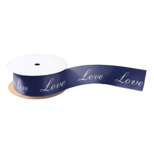 Elegante Navyblaue "Liebe" Nautilische Hochzeit Satinband